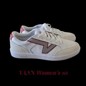 Vans Women's White and Red Sneakers Size 10